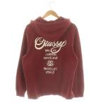 ステューシー STUSSY クルーネックパーカー ワールドツアー プルオーバー 裏起毛 長袖 M 赤 レッド /HK ■OS ■SH メンズ