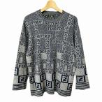 フェンディ FENDI mare ズッカ柄 総柄 ニット セーター 茶 ブラウン ☆AA★ メンズ