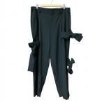 コムデギャルソンオムプリュス COMME des GARCONS HOMME PLUS ウール ギャバジン ツータック パンツ リボン 25SS THE HOPE OF LIGHT 黒 ブ