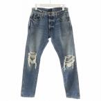 ケイト KHAITE クラッシュデニムパンツ ジーンズ ジーパン ジッパーフライ ダメージ加工 24 水色 ライトブルー /AN32 ■GY41