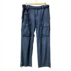 アンドドルチェ&ガッバーナ ドルガバ & DOLCE&GABBANA VINTAGE ヴィンテージ カーゴパンツ リネン混 紺 ネイビー 50 ☆AA★ メンズ