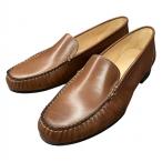 未使用品 PUSCUCCI パスクッチ レザー モカシン ローファー 茶 ブラウン 38 24cm位 レディース