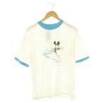 未使用品 カリフォルニアジェネラルストア CGS × DISNEY Mickey Mouse RINGER TEE Tシャツ カットソー 半袖 S 白 ホワイト 水色 メンズ レ