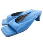 ショッピングヴェルニ ル ヴェルニ Le Vernis ミュール サンダル スクエアトゥ ローヒール 24cm 青 ブルー /AE レディース