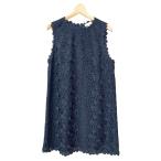 ショッピングケイトスペード ケイトスペード KATE SPADE 花柄 総レース ノースリーブ ワンピース ドレス ひざ丈 14 紺 ネイビー レディース