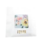 未使用品 フェイラー FEILER ハンカチ ハンドタオル シェニール織 花柄 水色 ライトブルー /NU レディース