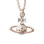 ヴィヴィアンウエストウッド ネックレス アクセサリー ペンダント ロゴ オーブ ラインストーン ピンクゴールド色