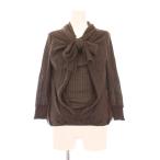 ルイヴィトン LOUIS VUITTON ニット セーター 長袖 リボン カシミヤ シルク混 ストレッチ S 茶 ブラウン /BB レディース