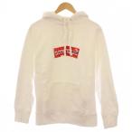 シュプリーム SUPREME コムデギャルソンシャツ COMME des GARCONS SHIRT ボックスロゴ パーカー フーディー プリント S ホワイト /BB