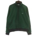 ラコステ LACOSTE モノグラムジャカードトラックジャケット ハイネック ジップアップ 総柄 ロゴ ワッペン L 緑 グリーン SH1368 /XZ ■GY01
