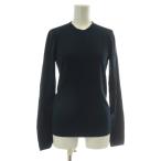 シャネル CHANEL 02A ニット セーター ウール カシミヤ混 長袖 クルーネック ココマーク 刺繍 38 M 紺 ネイビー P19836V01169 /XZ ■GY18