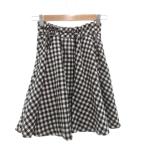 メゾピアノ mezzo piano フレアスカート L 160 ギンガムチェック イージー 総柄 白 ホワイト 黒 ブラック /AE ■GY14 キッズ