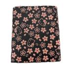 ショッピングハローキティ 印傳屋 INDEN‐YA INDENYA ×ハローキティ 二つ折り財布 ウォレット 花柄 レザー 小銭入れ 札入れ ブラック レディース