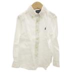 ポロ ラルフローレン POLO RALPH LAUREN リネンボタンダウンシャツ 長袖 ポニー刺繍 男の子 4 白 ホワイト /GV ■GY14 レディース