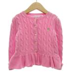  Ralph Lauren RALPH LAUREN оборка кардиган вязаный длинный рукав кабель плетеный девочка 90 розовый /GV #GY14 женский 