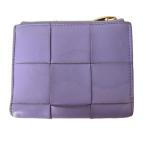 ショッピングヴェネタ ボッテガヴェネタ BOTTEGA VENETA カセット マキシ イントレチャート 二つ折り財布 ウォレット レザー 小銭入れ パープル