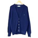 クリスチャンディオール Christian Dior USA製 アクリルカーディガン 長袖 ニットカーディガン XL 紺 ネイビー ☆AA★ メンズ