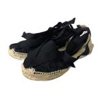 ショッピングロンハーマン ロンハーマン Ron Herman ×TERRA サンダル エスパドリーユ 36 ブラック ■GY43 レディース