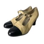 シャネル CHANEL パンプス ベルトストラップ ココマーク 36.5 ベージュ ■GY06 レディース