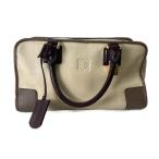 ロエベ LOEWE アマソナ28 トリコロール ハンドバッグ ボストンバッグ 皮革 ベージュ レディース