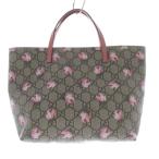 グッチ GUCCI チルドレンズ GGスプリーム ローズ トートバッグ ハンドバッグ 茶色 ブラウン ピンク 410812 /SR ■OH