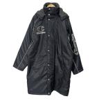 ショッピングベンチコート チャンピオン CHAMPION ベンチコート ロングコート フード ジップアップ ロゴ M ブラック メンズ