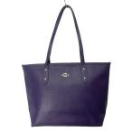 コーチ COACH クロスグレイン レザー シティー ジップ トートバッグ ハンドバッグ F58846 パープル レディース