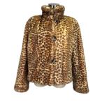  норка мех Leopard рисунок леопардовая расцветка общий рисунок натуральный мех двустороннее пальто жакет бежевый Brown F