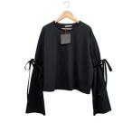 ザラ トラファルック ZARA Trafaluc タグ付き トップス カットソー 紐リボン ワイドスリーブ ブラック S レディース