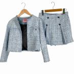 ショッピングケイトスペード ケイトスペード KATE SPADE セレモニースーツ セットアップ ツイードジャケット キュロットパンツ ロゴ 青 ブルー 140 キッズ