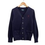  Polo bai Ralph Lauren Polo by Ralph Lauren вязаный кардиган длинный рукав V знак шея Mark вышивка темно-синий размер 150 Kids 