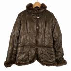 ショッピング毛皮 マックスマーラ ウィークエンドライン MAX MARA WEEKEND LINE ダウンジャケット ラパン 毛皮 ブラウン 42 XL相当 レディース