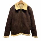ザラマン ZARA MAN フェイクムートンコート アウター B-3 フライトジャケット Lサイズ相当 ダークブラウン メンズ