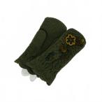  не использовался товар mame черный go chiMame Kurogouchi 22AW цветочный узор ручная работа вязаный перчатка перчатки 1 зеленый хаки MM22FW-AC506