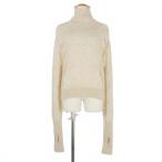 ショッピングマルジェラ 未使用品 エムエムシックス メゾンマルジェラ MM6 Maison Margiela デストロイ 加工 アルパカ ニット ハイネック S ベージュ S52HA0257