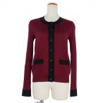 ショッピングPRADA プラダ PRADA パイピング リブ ニット カーディガン 2012 38 ボルドー レディース