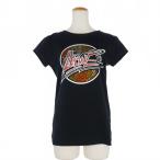ロエベ LOEWE クリスタルビーズ ロゴ プリント Tシャツ 半袖 M 黒 ブラック 17142832107 レディース