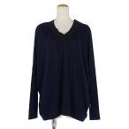 モンクレール MONCLER Vネック クルーネック ニット セーター M ネイビー 紺 A20939178900 97836 国内正規 レディース