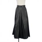 ショッピングマルジェラ エムエムシックス メゾンマルジェラ MM6 Maison Margiela 22AW コーティング フェイクレザープリーツスカート 36 ブラック 黒 S52MA0095