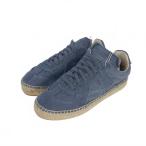 未使用品 メゾンマルジェラ Maison Margiela 22SS エスパドリーユ カットオフ キャンバス ジャーマントレーナー スニーカー 37 青 ブルー