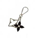 ルイヴィトン LOUIS VUITTON フラワー ポルト クレ パズル キーホルダー キーリング チャーム シルバー ブラック 黒 M65218  レディース