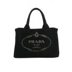 ショッピングPRADA プラダ PRADA KANAPA カナパ ミニ キャンバス ハンドバッグ 黒 ブラック レディース