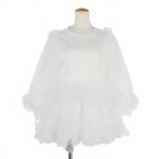 ショッピング白 ホワイト ヴィヴィアーノ VIVIANO 23SS パフスリーブ Tシャツ カットソー チュールレイヤード M 白 ホワイト VS-SS23-CS06 レディース