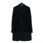 ブラックコムデギャルソン BLACK COMME des GARCONS 17AW ドッキング ウール コート ジャケット S 黒 ブラック 1T-J023 レディース