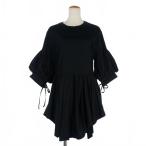 エンフォルド ENFOLD レイヤード Tシャツ フリル パフスリーブ 丸首 38 ブラック 黒 300FA230-2340 レディース