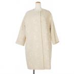 ショッピングIT マックスマーラステュディオ Max Mara Studio フラワージャガード ノーカラーコート 花柄 刺繍 IT44 ベージュ 60810757 レディース