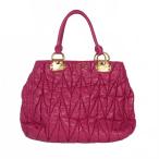 ミュウミュウ miumiu マテラッセ ハンドバッグ パテントレザー ゴールド金具 ピンク レディース