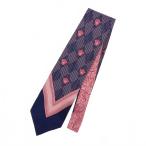  Versace Versace .VERSACE общий рисунок галстук цветок шелк темно-синий Pink Lady -s