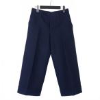 ショッピングマルニ マルニ MARNI クロップド ワイドパンツ スラックス センタープレス 38 紺 ネイビー レディース