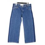 ショッピングバレンシアガ バレンシアガ BALENCIAGA ROCKABILLY ウォッシュドクロップド デニムパンツ 34 インディゴ ブルー 青 446445 レディース